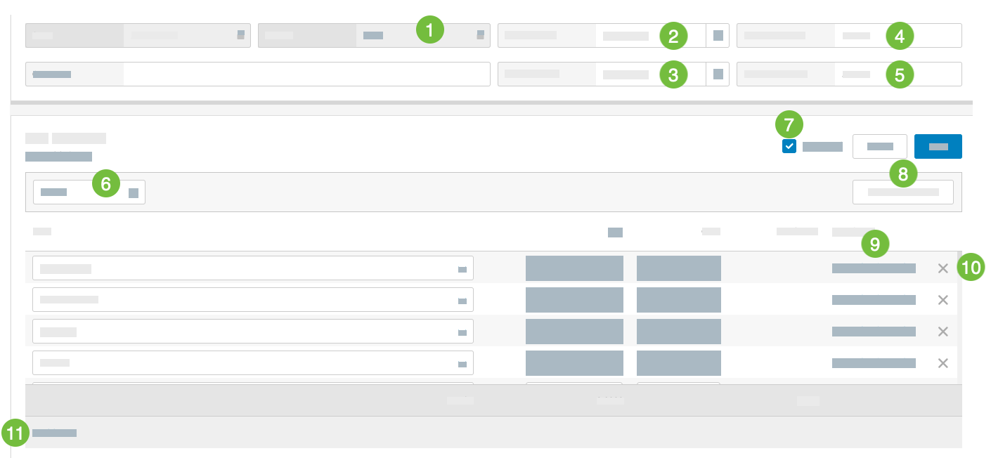 A labeled overview of the Add Purchases utility.